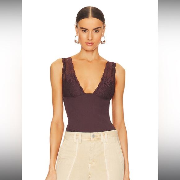 Free People Tops - X Intimately FP Power Play Cami in Chocolate Merlot